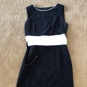 Navy White dress with belt
